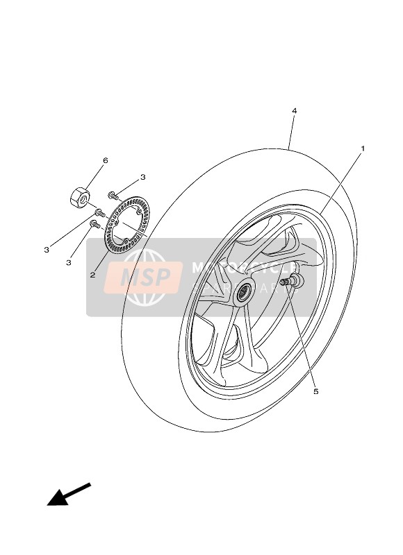Yamaha GPD125A 2015 Rear Wheel for a 2015 Yamaha GPD125A